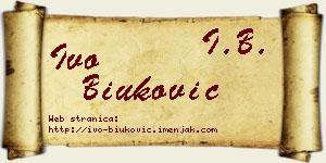 Ivo Biuković vizit kartica